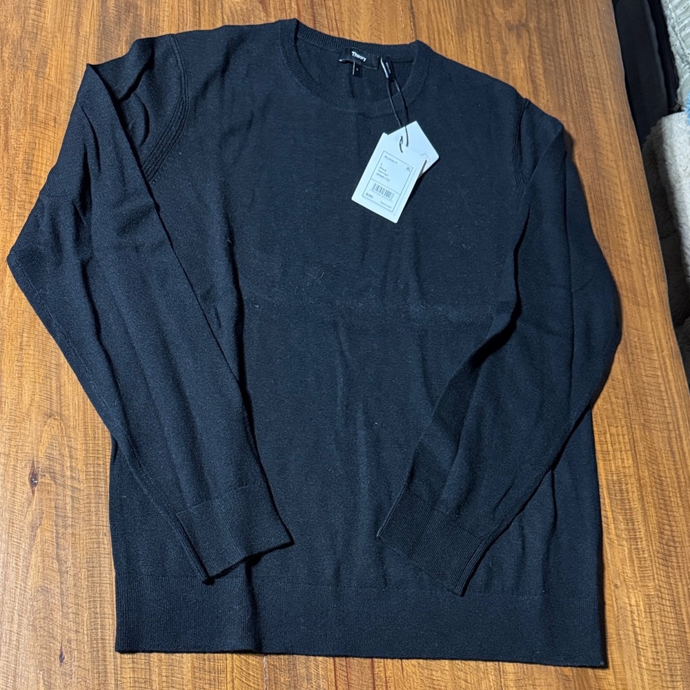 Theory Men's Classic Black Crewneck Sweater